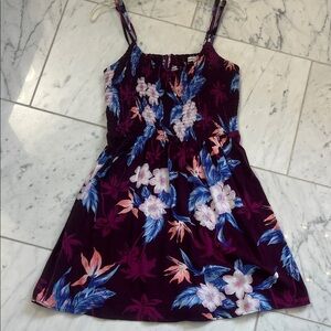 American Eagle Outfitters Floral Dress - Purple/wine and Blue